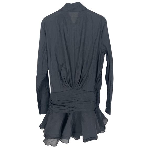 ZCRAVE Emma Dropped Waist Ruffled Organza Shirtdress Black Night Out Size Small - Picture 8 of 16